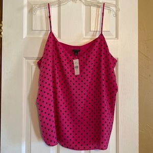 NWT, pink with black polka dots.  Ann Taylor top with lining.